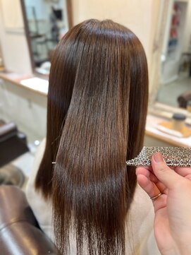 ココアベージュ縮毛矯正12.6