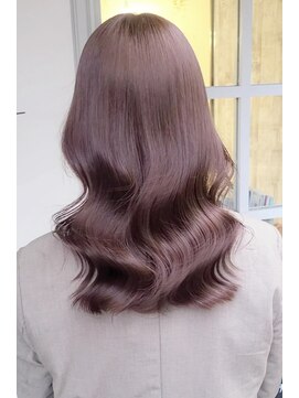 ヘアメイクアモーレ 光の森店(Hair Make Amore) 縮毛巻き髪スタイル+ラベンダーベージュ