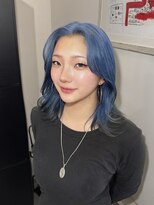 アフィナー 新宿(Afinar) スカイブルー/ブリーチ/デザインカラー