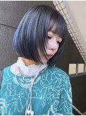 ダークブルーワンレンハイトーンカラーデザインダブルカラー