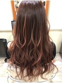レッド系グラデーション#春カラー#レッド#カラーエクステ