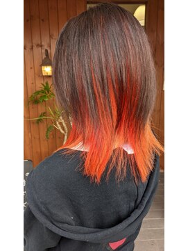 アズヘアー ラペ 三日市店(A'z hair LAPAIX) インナーカラーオレンジ