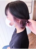 イヤリングカラー×インナーパープル☆伸ばしかけスタイル