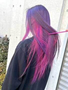 シモキタジャムズ ラベンダー×ピンク＊インナーカラー/デザインカラー