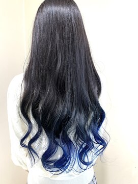 アズール 草加(azule) ブルー　裾カラー　ブリーチ　［草加駅/草加東口］