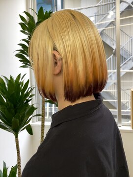 ピープスアンドスー 表参道 渋谷(Peeps&Suu.) 裾カラーグラデーションキツネカラー