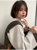透明感カラー丸みショート