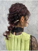 結婚式ヘアセットヘアアレンジライブヘアデート編み込みアレンジ