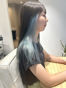 コト 福井大和田店(coto) 福井　大和田　インナーカラー　水色カラー　髪質改善　20代