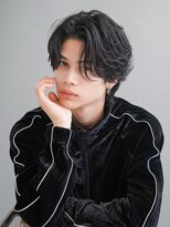 メンズヘアセンス 渋谷(MEN'S HAIR SENSE)&nbsp;センターパート　ニュアンスパーマ　ウルフ　アッシュブラック