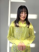 ヘアー アイス 御器所本店(HAIR ICI) 顔周りレイヤーカットロングパープルグレージュ