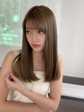 マスカリ(muscali) #イメチェン#美髪#ワイドバング#丸型#ホワイトグレージュ