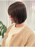 ぱっつん☆ボブ×ブリーチなしダブルカラー