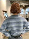 【切りっぱなしボブのニュアンスパーマ】くせ毛風パーマ/パーマ