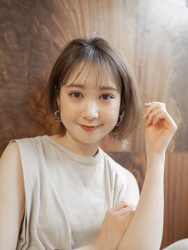 ガーデンヨコハマエスト(GARDEN YOKOHAMA est) ボブ　外ハネボブ　くびれヘア　切りっぱなしボブ　暗めカラー