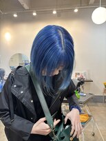 ラック 津田沼(LUCK)&nbsp;ブルーと裾カラー/ケアブリーチダブルカラーインナーカラー