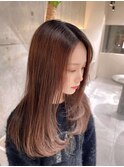 イメチェンヘアスタイル小顔に見せるヘアココアベージュ