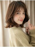 ミルクティーブラウンミディアムレイヤーカットX志木30代40代