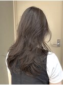 ブリーチなしダブルカラー オリーブグレージュ赤み消し 春カラー