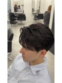 清潔感センターパート 爽やか毛流れパーマ