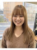 上品で艶やかな髪質改善カラーの美髪セミロング艶髪艶カラー艶感