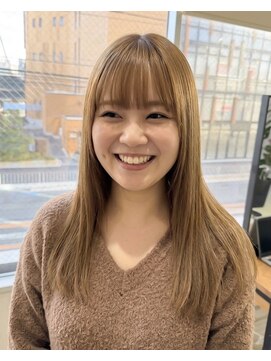零秒女髪 千里丘店 上品で艶やかな髪質改善カラーの美髪セミロング艶髪艶カラー艶感