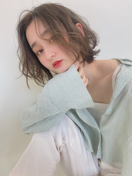 ルービック 梅田茶屋町(Rubik) 小顔オリーブカラー甘辛ミックスボブ