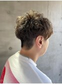 10代20代韓流☆ツイストパーマショートマッシュアッシュブラウン
