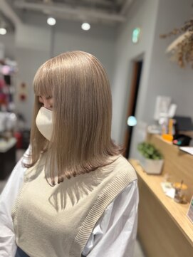 アヴァンス 京橋店(AVANCE) 裾カラー　ベージュ×ブラウン