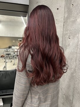 ネアー 新潟(NEER) レッドカラー○ワインレッドカラー○顔まわりカット○