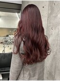 レッドカラー○ワインレッドカラー○顔まわりカット○
