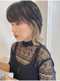 ウルフレイヤーカット イヤリングカラーベージュ