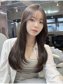 □ 韓国大宮顔周りレイヤーカットハッシュカットワンホンヘア
