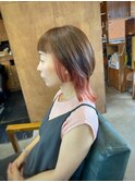 【山本智文】マッシュウルフインナーカラーピンクベージュ