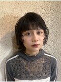 顔まわりウルフショート