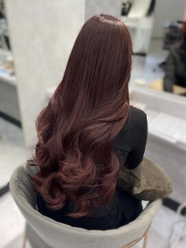 ジーナ 名駅(XENA.) 《karen》ワインレッド/ボルドー/暖色カラー/艶カラー/韓国ヘア