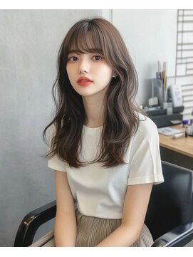 ジルバイジゼル(JILL by GiseL) オリーブグレージュ/レイヤーカット/シースルーバング