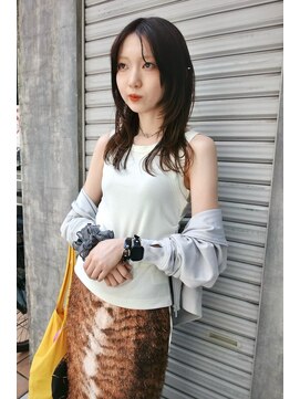 レコ 渋谷(LECO) ロングナチュラルレイヤーブラウンブリーチなしカラー