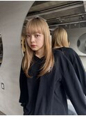 シアーベージュ×ナチュラルロング