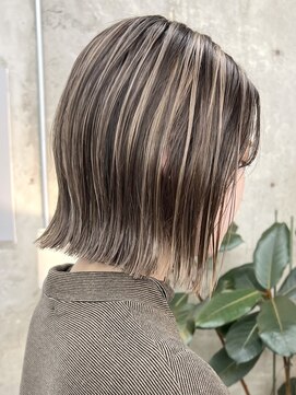 ノード(NODE) 栄ハイライト透明感耳掛けボブスタイル