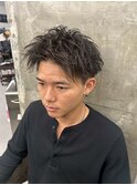 ホワイトメッシュ/ツイスト/ツイスパ/パーマ/メンズ/眉毛/心斎橋