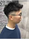 スパイキーショート 刈り上げ アップバング メンズショート 20代
