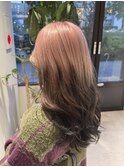デザインカラー/ピンクベージュ/ケアブリーチ/10代20代30代