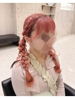 クランリリー 東梅田店(clan lily)&nbsp;あみこみリボンツインテール／梅田ヘアセット