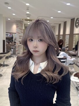 アッシュ 新杉田店(Ash) 新杉田レイヤーカット韓国ダブルカラー顔周り前髪カットボブ