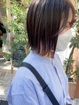 ネオリーブアイム 横浜西口店(Neolive aim) 切りっぱなしボブ 顎下2センチ 秋カラー【横浜】k