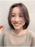 フェミニンボブ×ピンクバイオレットカラー