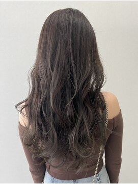 ソヨン 栄店(SOYON) 黒髪/グレーベージュ/レイヤーロング/前髪パーマ/髪質改善