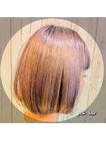 ピヴォヘアー(pivo hair) ミニボブ ダブルカラー ケアブリーチ ピンクベージュ