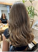 Balayage / ombre / long layer/ curtain bangs / English